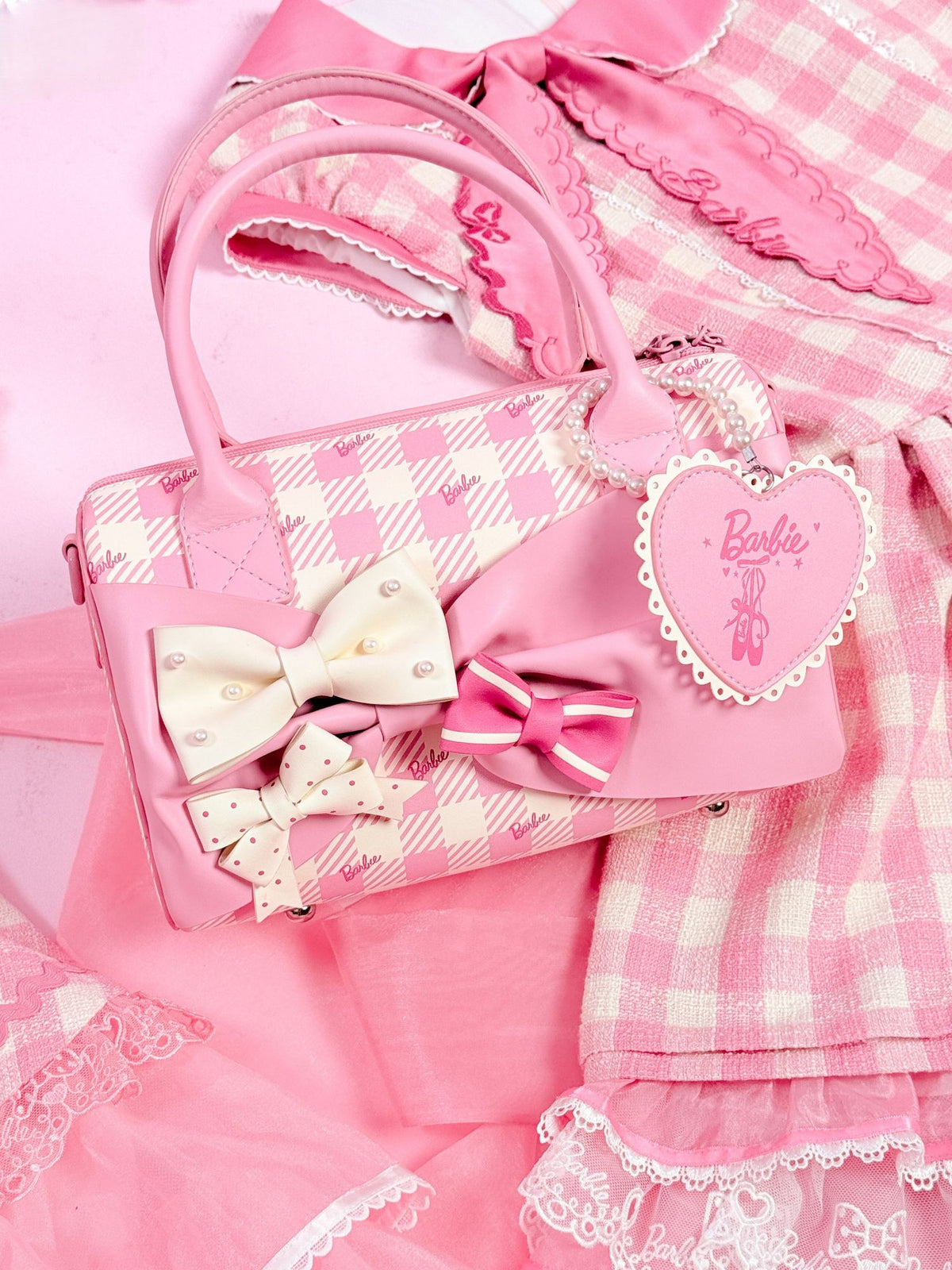 Dreamy Daydream x Barbie Collab Lolita Halter Mini‑Sleeve OP Dress