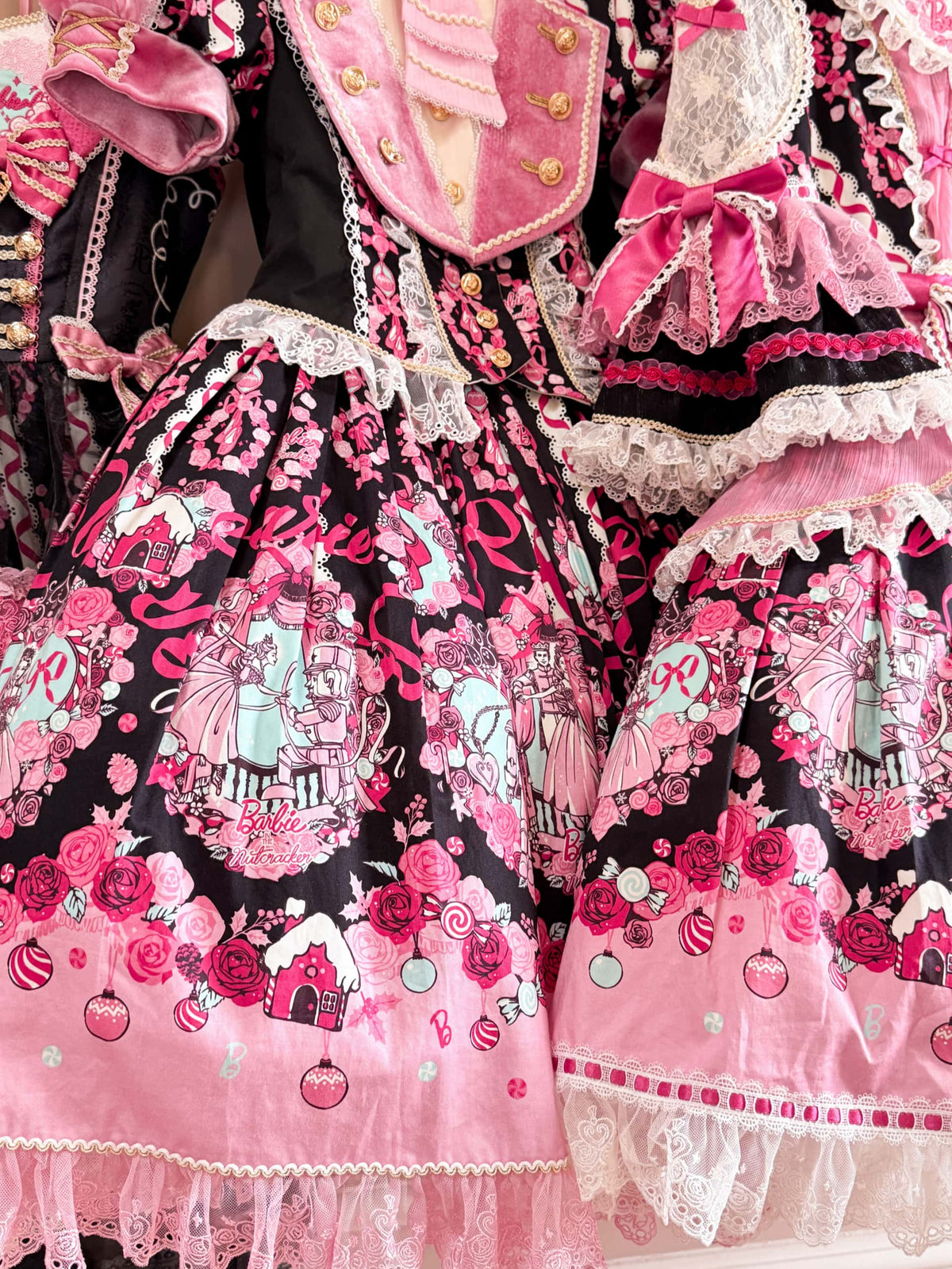 Nutcracker x Barbie Collab Original Lolita Elegant Fake Two‑Piece OP Dress