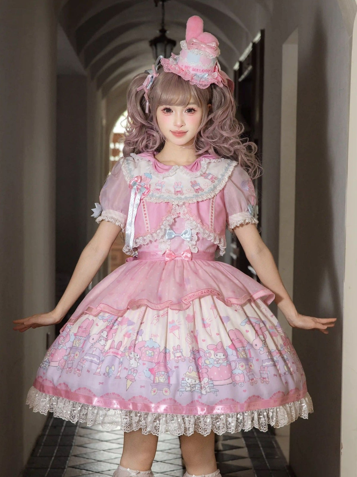 Sanrio Collaboration Series My Melody Park Fake Two-Piece OP Dress