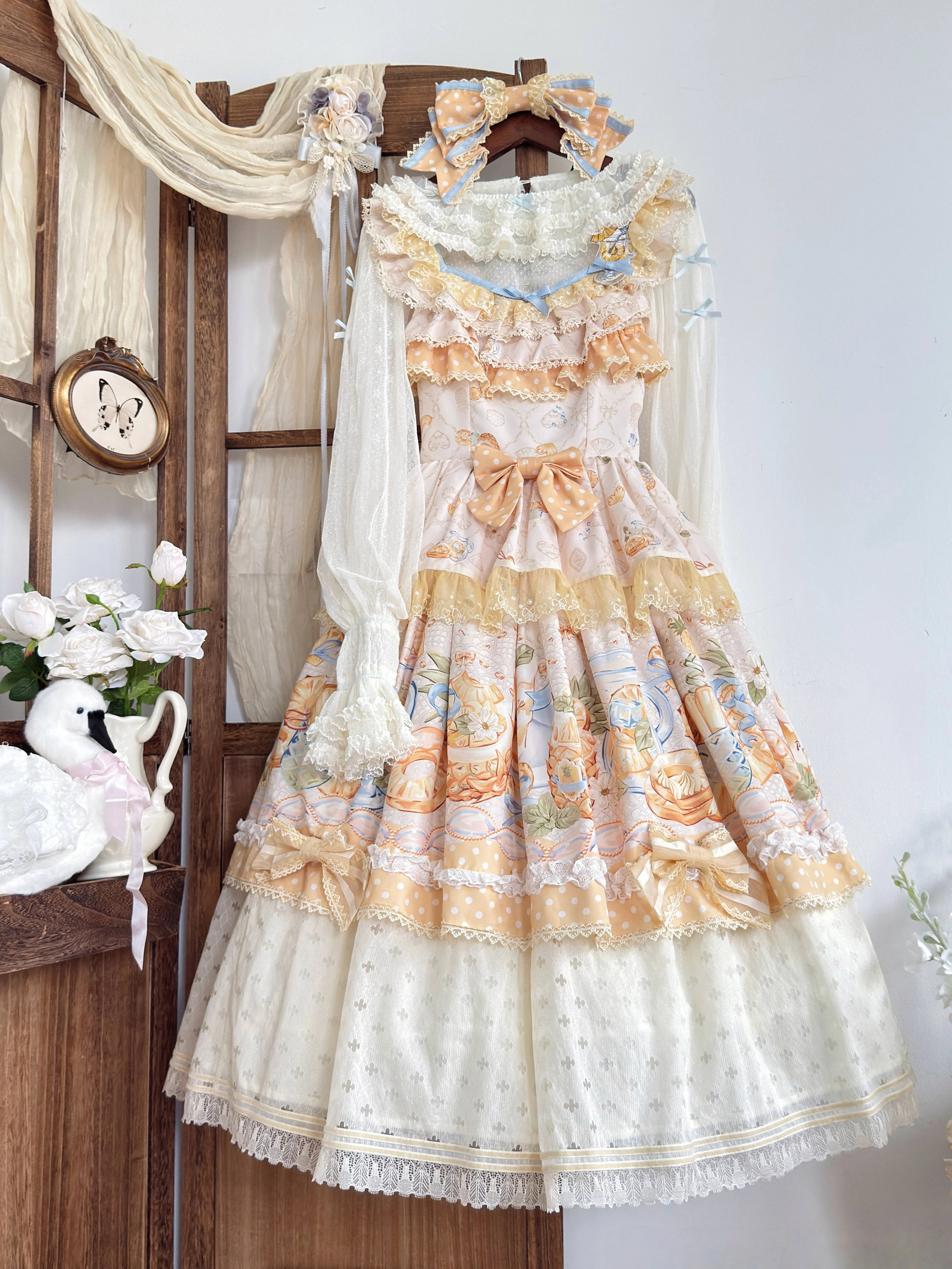 Pineapple Soda Sweet Yellow Pineapple Print Lolita JSK