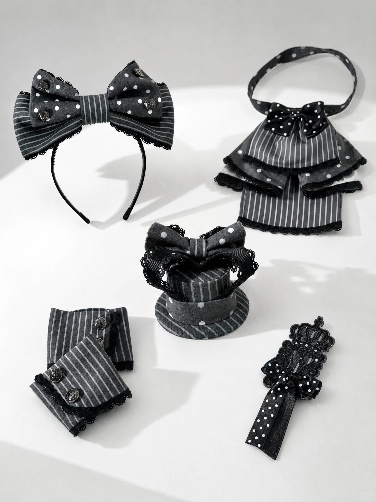 New Century Princess Grey Black Lolita Accessories Set
