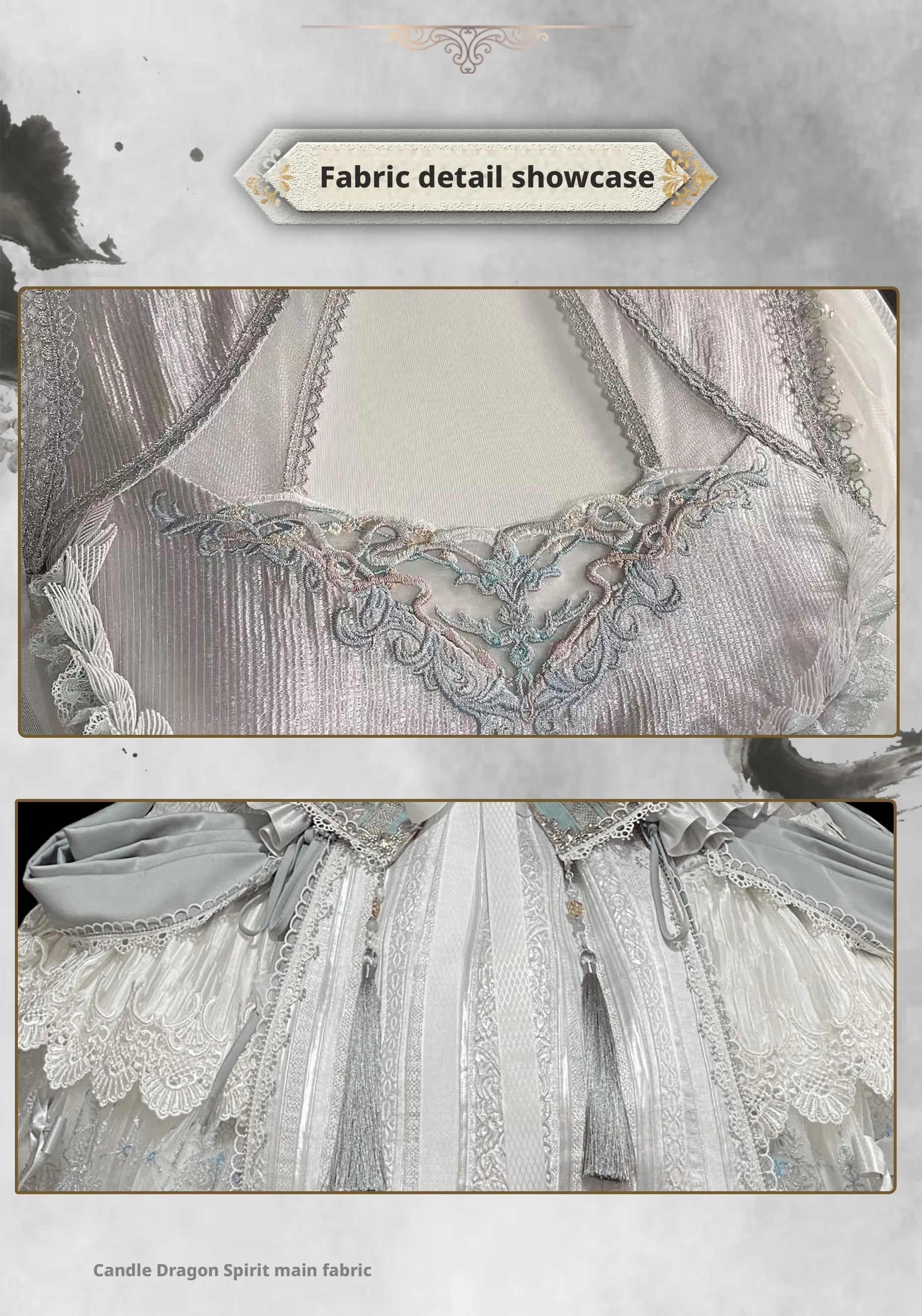 Candle Dragon Spirit Lolita Fantasy White JSK Dress Set