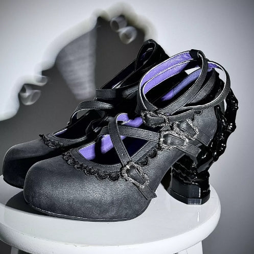 Sacred Bone Diary Skeletal Hand Heel Gothic Lolita Heels