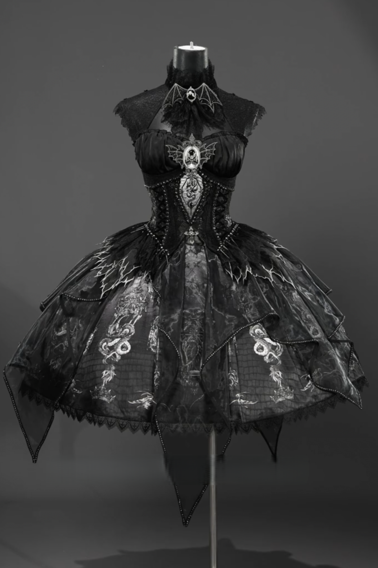 Dragon Bone Gothic Lolita Black JSK Dress