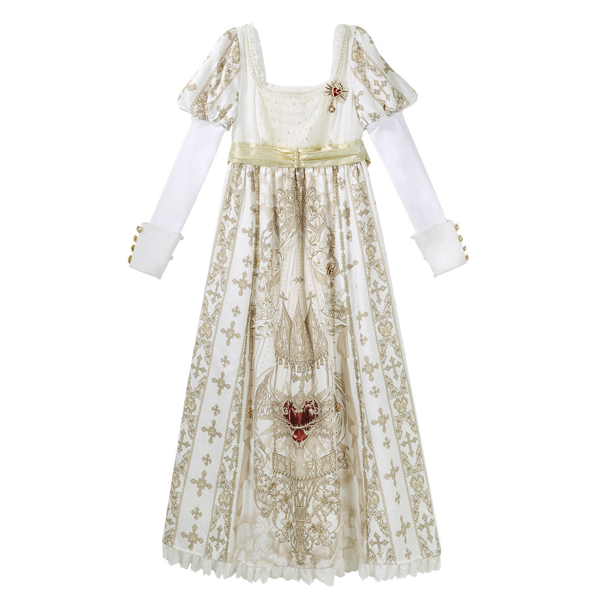 Sacred Coronation Gothic Cathedral Print Empire Lolita OP Dress Set