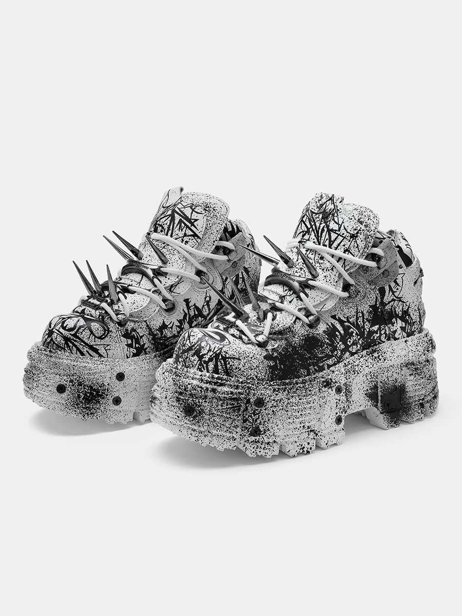 Y2K Gray Platform Shoes LE5009