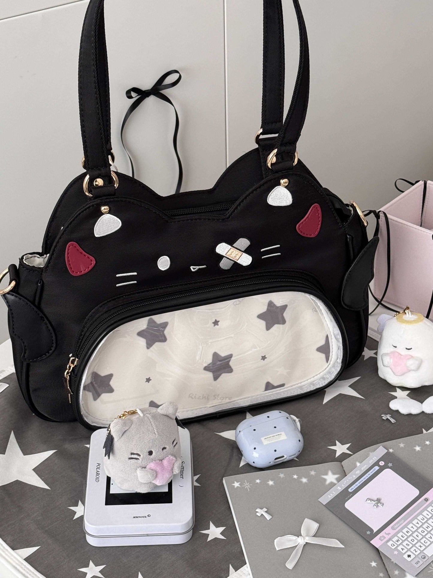 Kawaii Cat Nylon Ita Bag