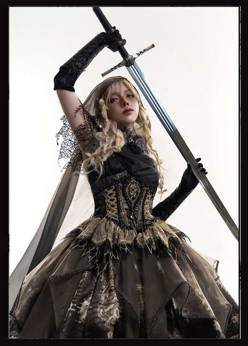 Dragon Bone Gothic Lolita Wasteland Tone JSK Dress