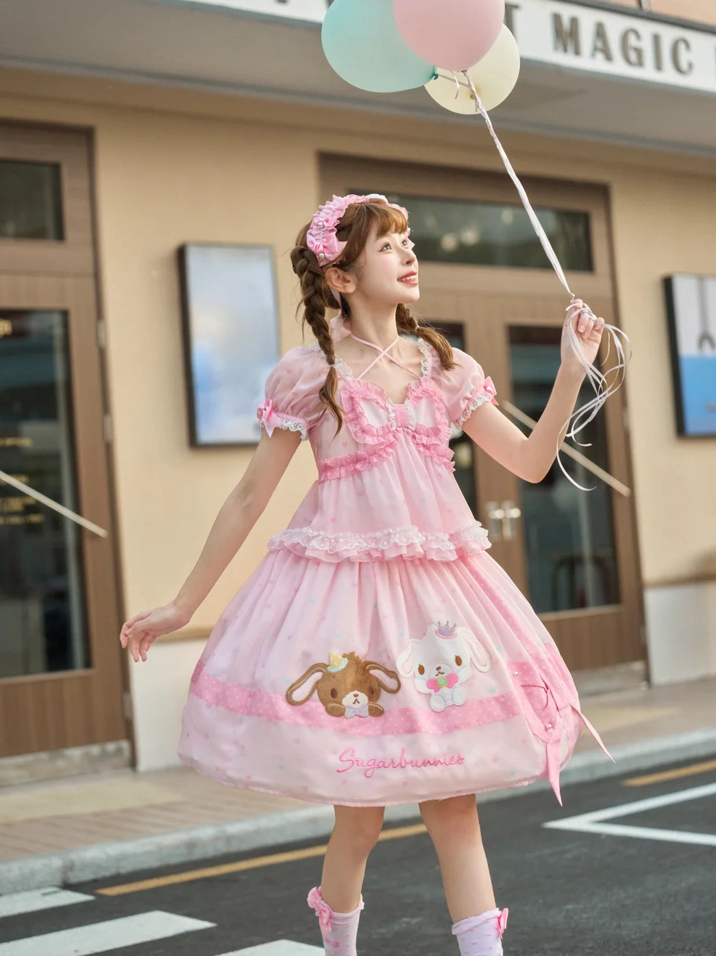 Sugarbunnies Collaboration Lolita Solid Color OP Dress