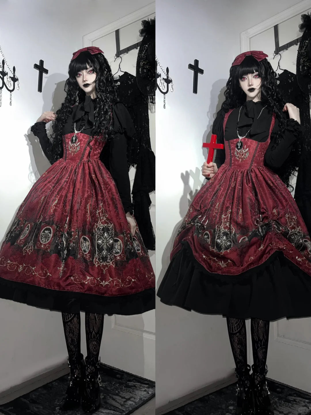 Blood Night Lamplighter Gothic Vintage Lolita Bustier JSK Dress