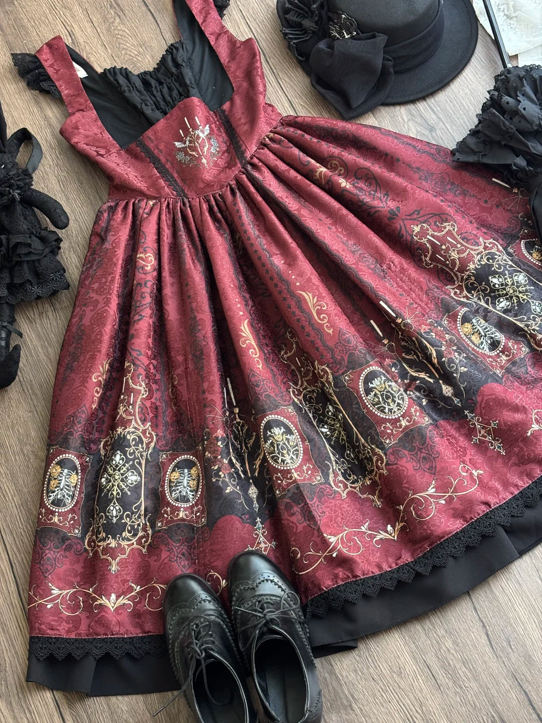 Blood Night Lamplighter Gothic Vintage Lolita Bustier JSK Dress
