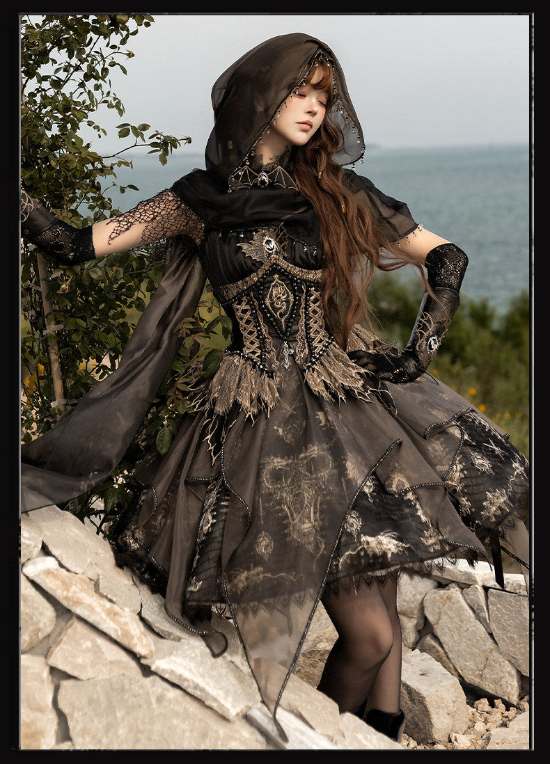 Dragon Bone Gothic Lolita Wasteland Tone JSK Dress