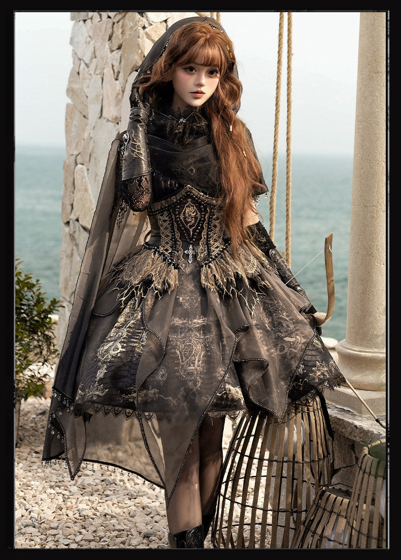 Dragon Bone Gothic Lolita Wasteland Tone JSK Dress