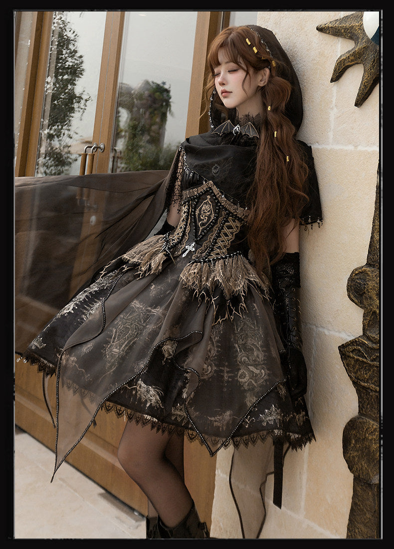 Dragon Bone Gothic Lolita Wasteland Tone JSK Dress