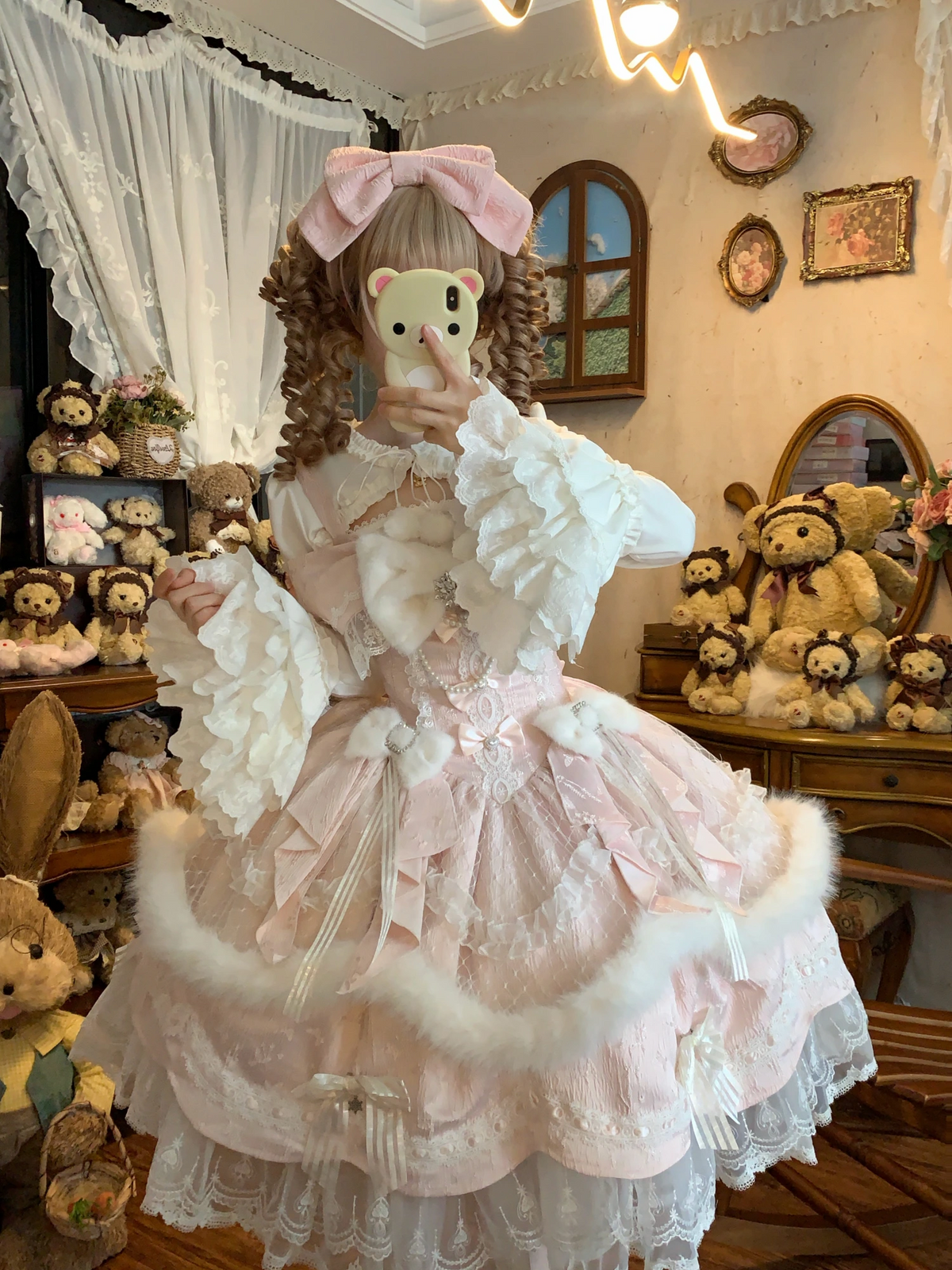 Snowfall Letter Lolita Autumn Winter Plush JSK Dress