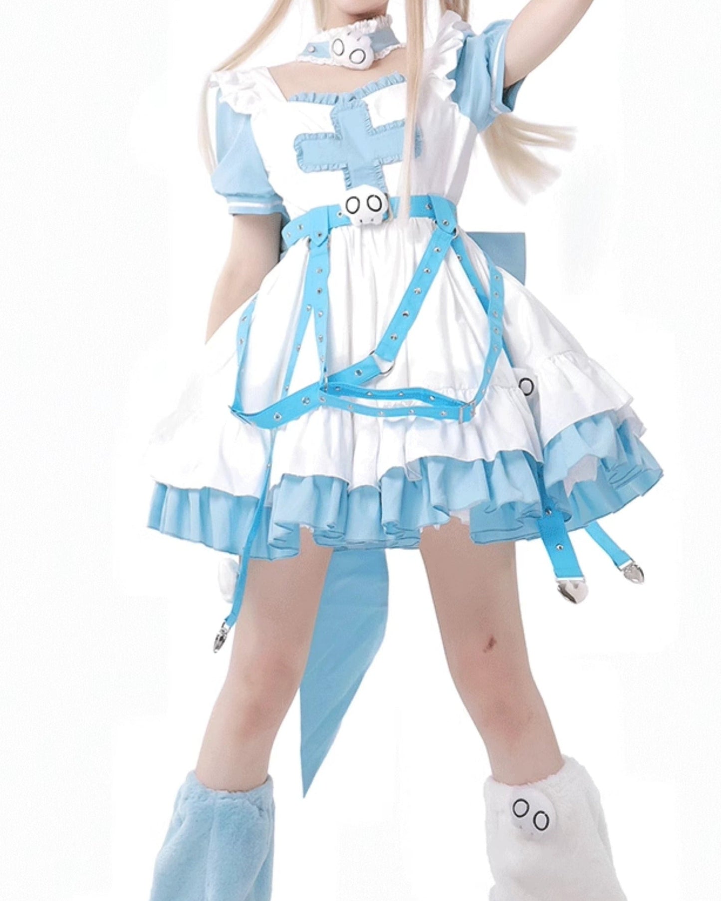 Lolita Y2K Infirmary Aesthetic Aqua OP Full Set LS1015