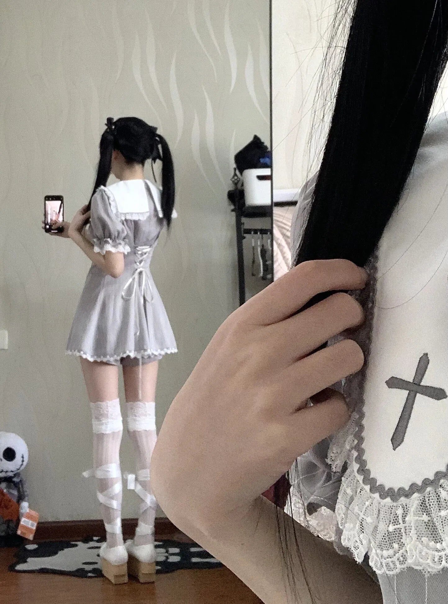 Prayer Poem Ryōsangata Striped Summer Outfit Set