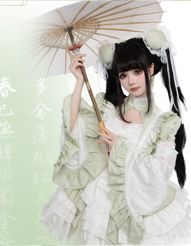 Lolita Kawaii Embroidered Lace JSK Set LS1012