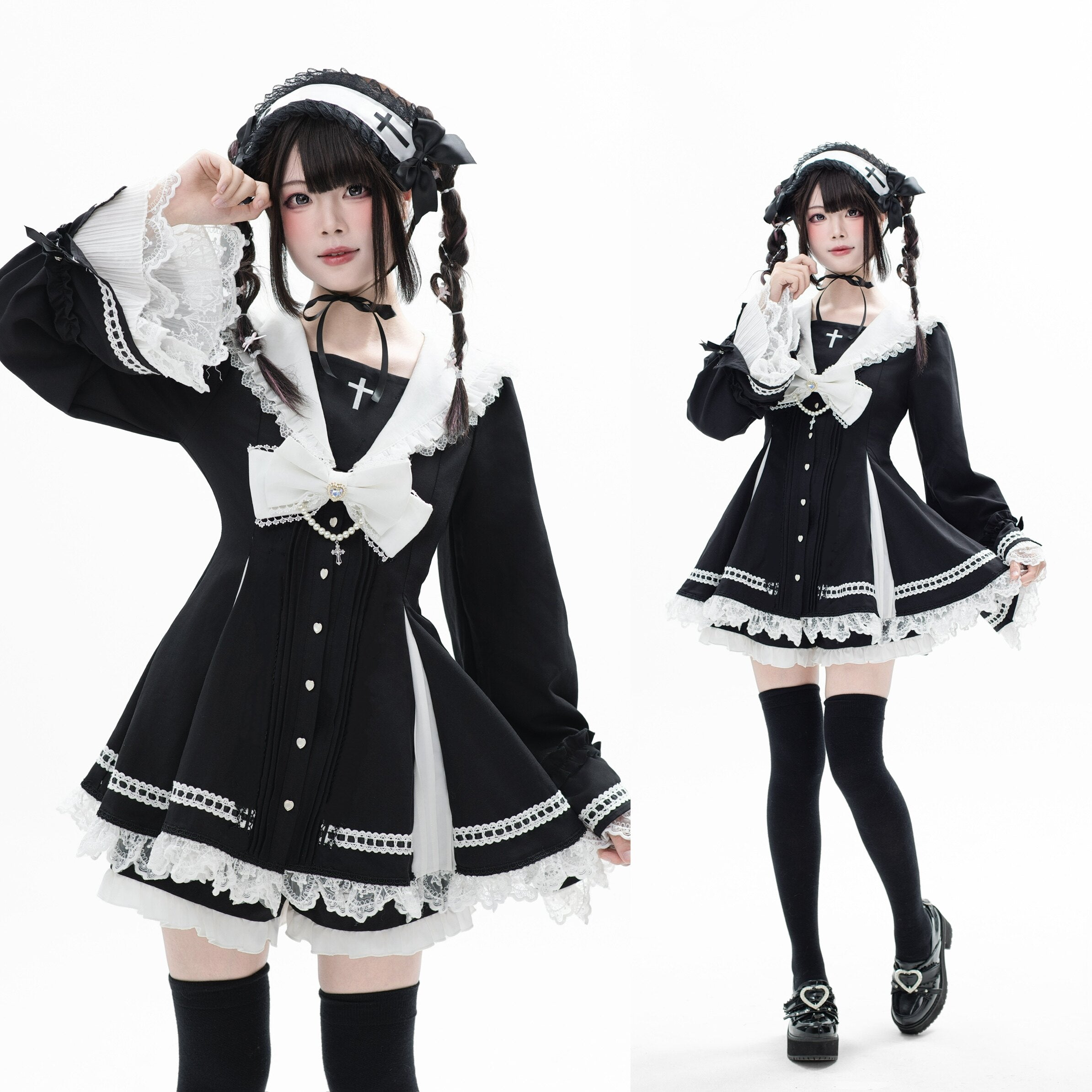 Night Prayer Hime Sleeve Lace Coordinate Outfit Set