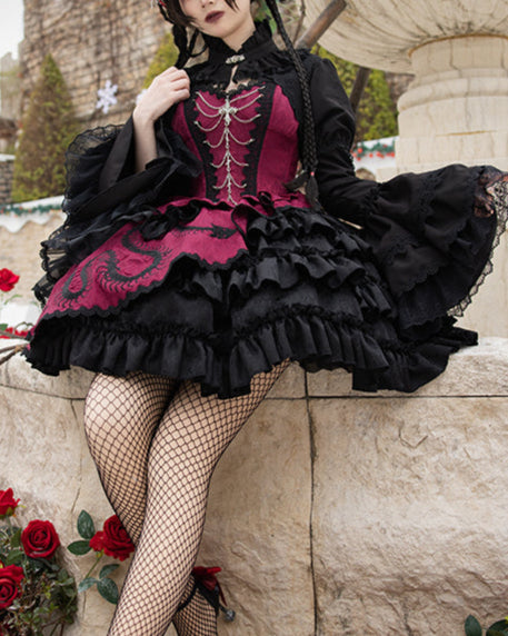 Lolita Dark Gothic Neo-Chinese JSK Dress LG1053