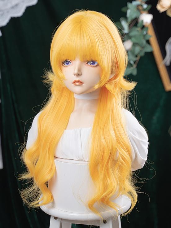 Y2K Golden Jellyfish Long Wavy Wig LE7016