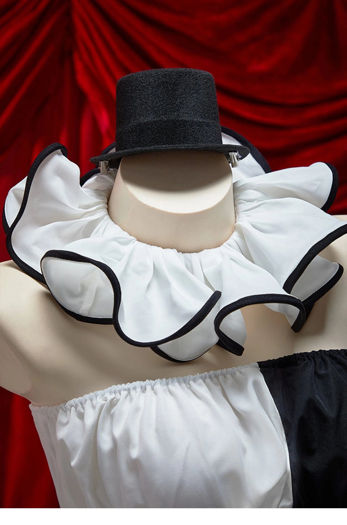 Terrifier Clown Gothic Black White Spliced Halloween Cosplay Costume