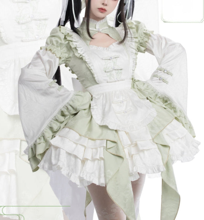 Lolita Kawaii Embroidered Lace JSK Set LS1012