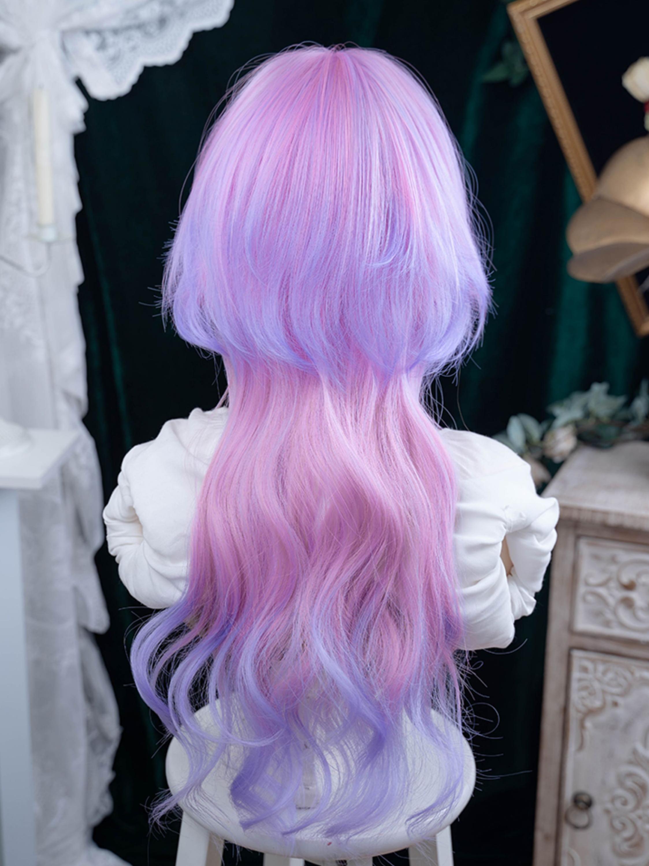Long Magenta Purple Mixed Color Jellyfish Wig