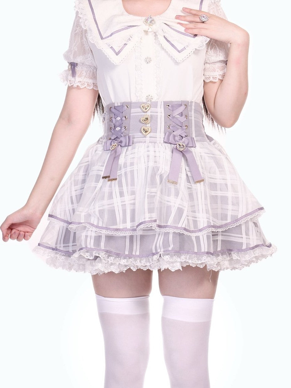 Lolita Seisokei Organza Lace-up Skirt LR1004