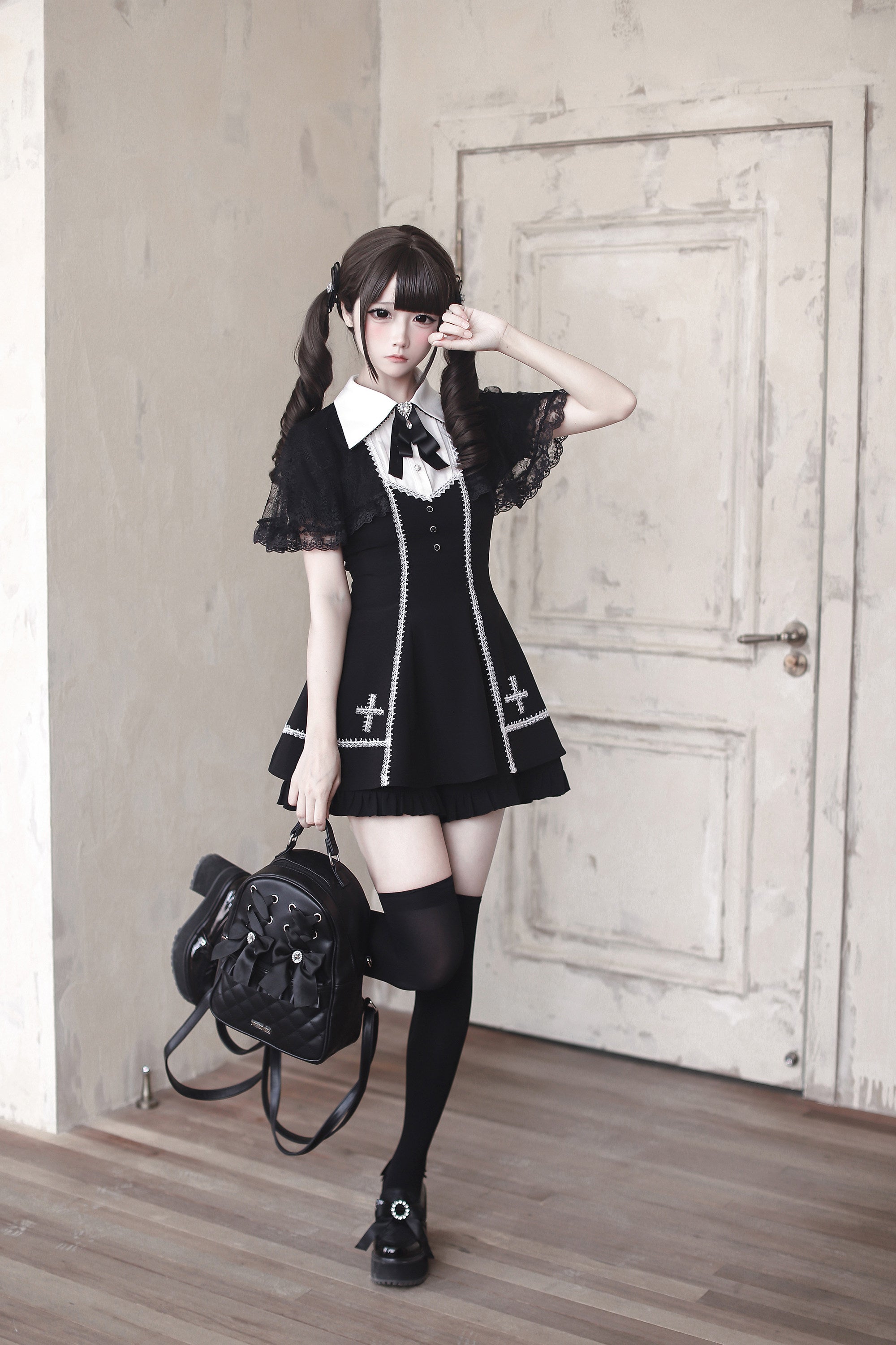 Night Eclipse Lace Cloak Jirai Kei Gothic Dress