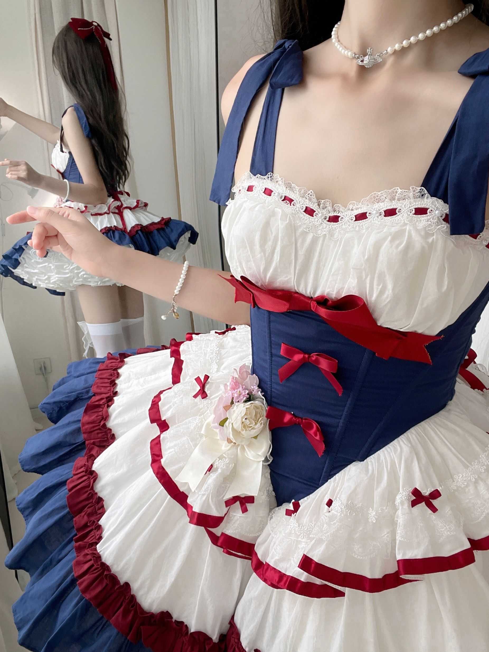 Lolita Snow White Princess Ballerina Corset Strap Dress LS1022