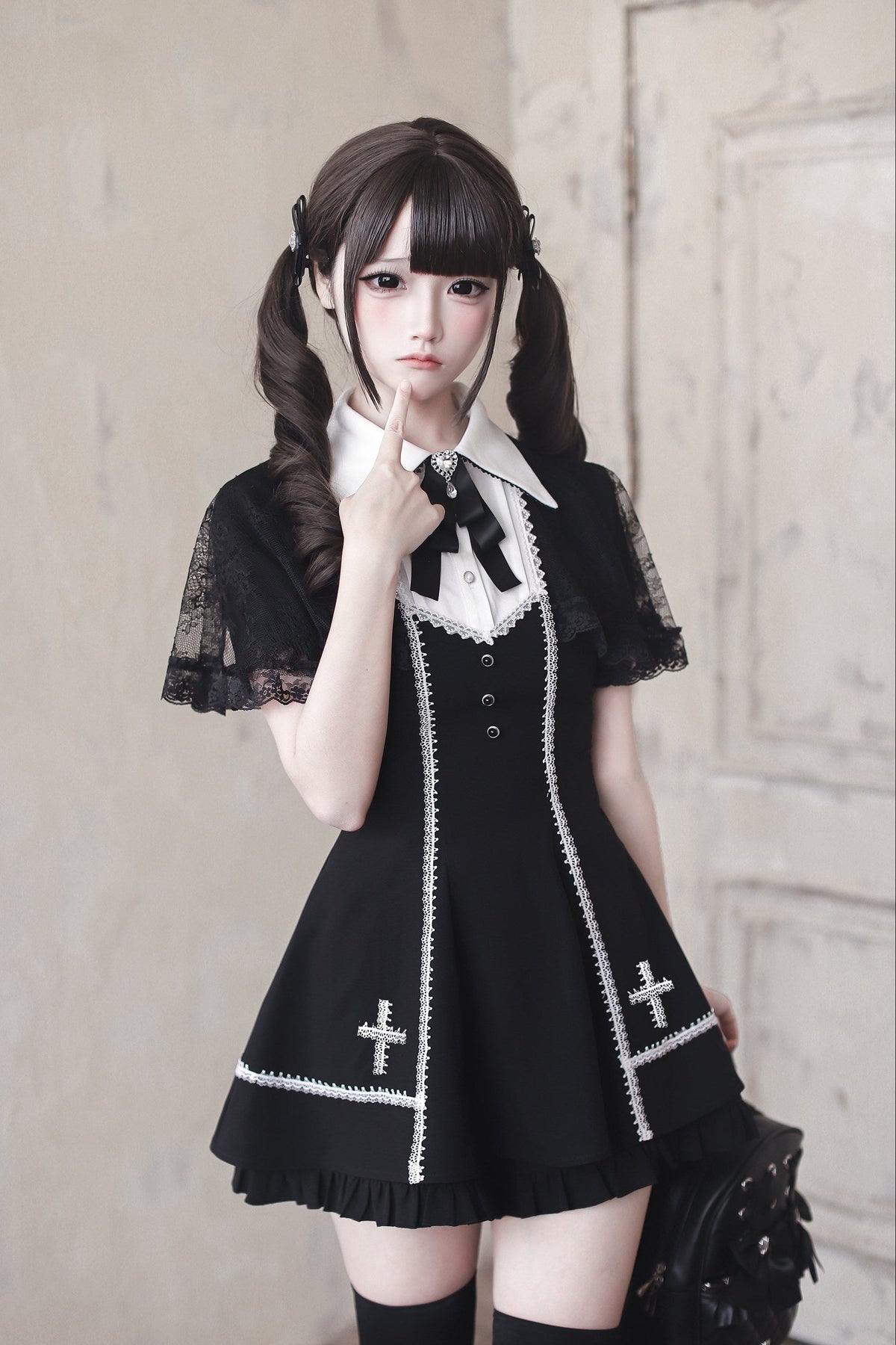 Night Eclipse Lace Cloak Jirai Kei Gothic Dress