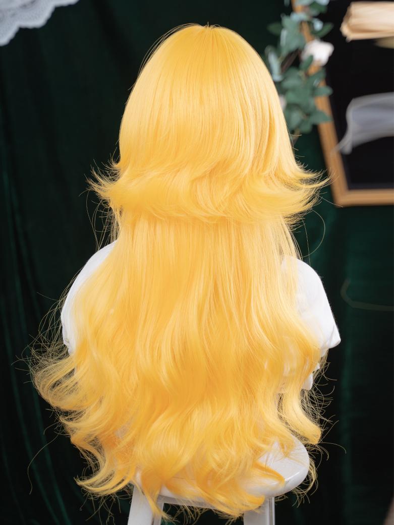 Y2K Golden Jellyfish Long Wavy Wig LE7016