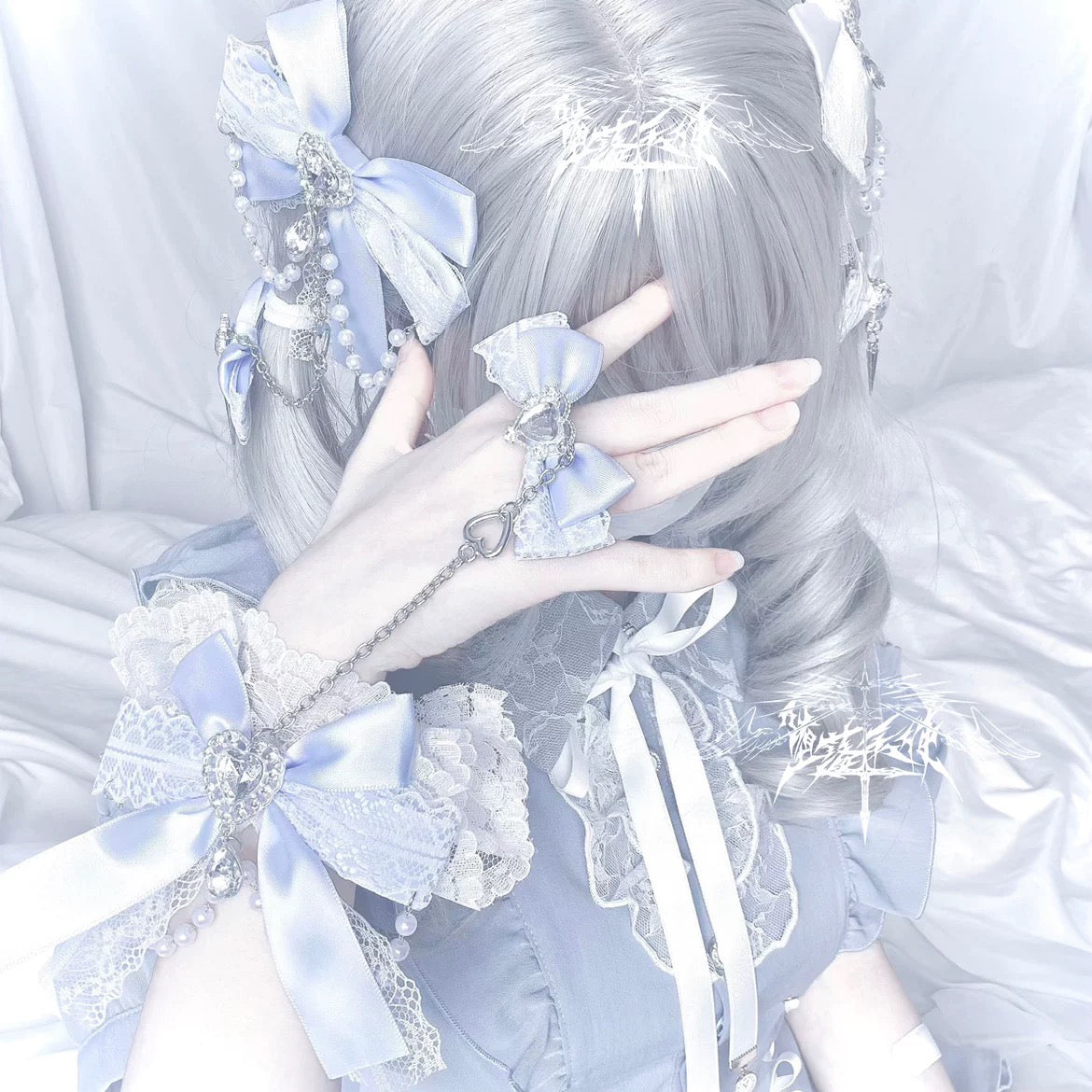 Y2K Harajuku Lace Hand Cuff & Slave Bracelet LE6005