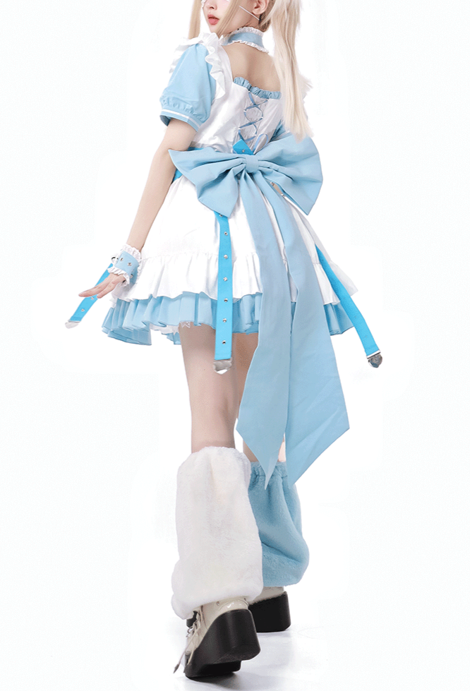 Lolita Y2K Infirmary Aesthetic Aqua OP Full Set LS1015