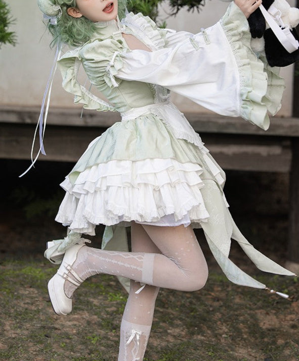 Lolita Kawaii Embroidered Lace JSK Set LS1012