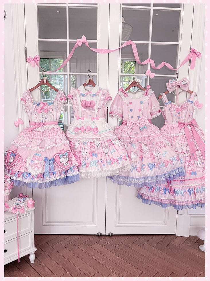 Hello Kitty Bow Theme Collaboration Series Lolita JSK & OP Set