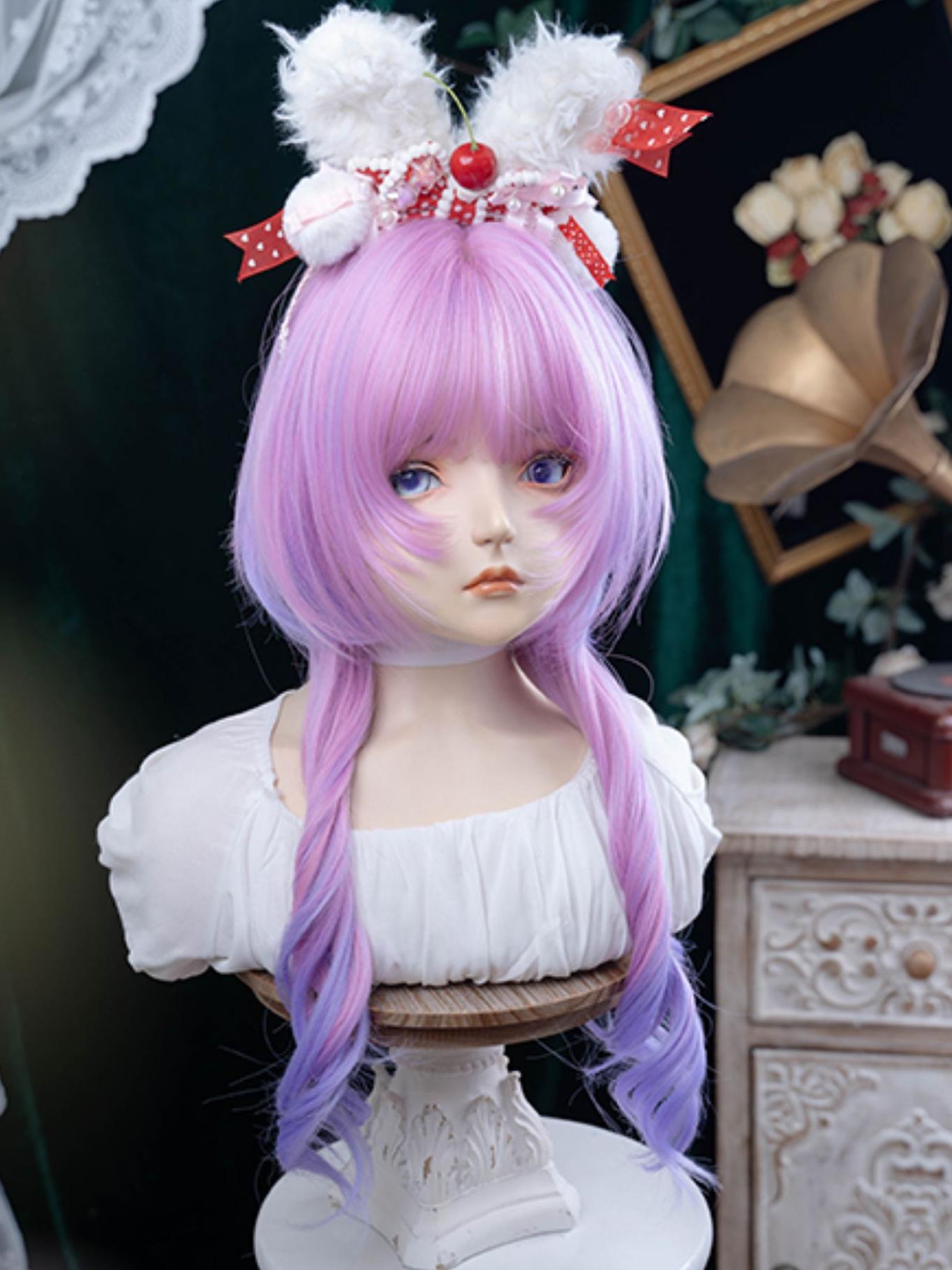 Long Magenta Purple Mixed Color Jellyfish Wig LE7022
