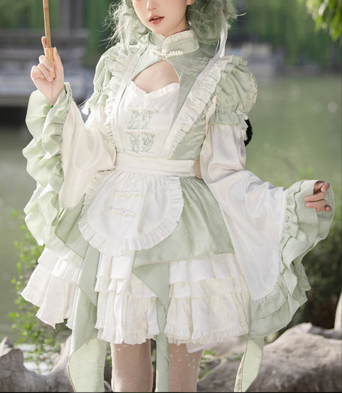 Lolita Kawaii Embroidered Lace JSK Set LS1012