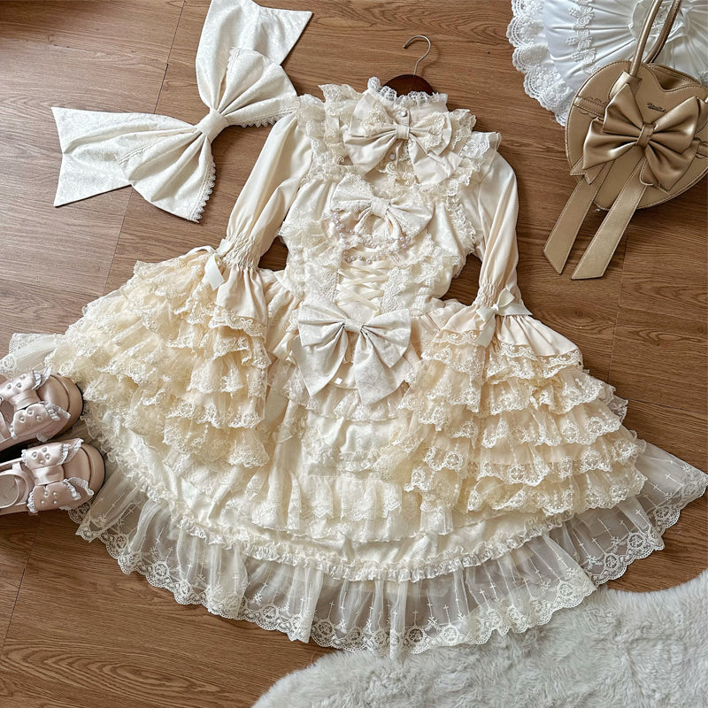 Lolita Sweet Vintage Lace JSK Dress LS1006