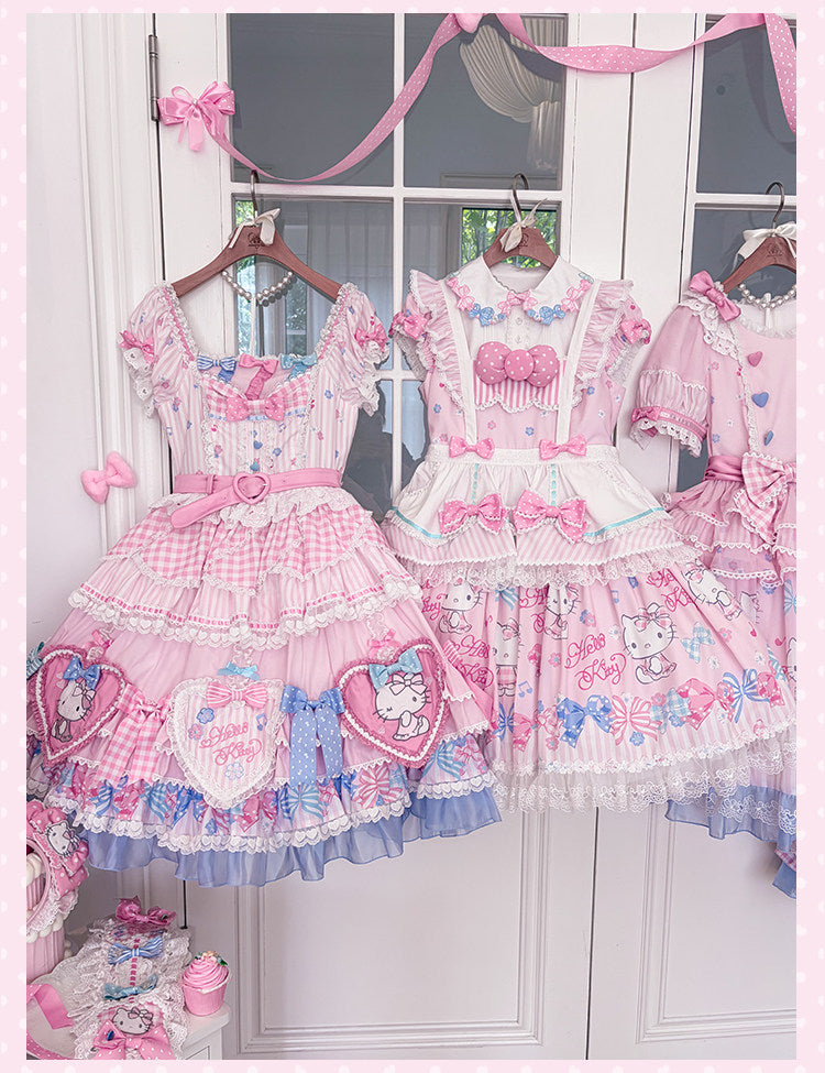Hello Kitty Bow Theme Collaboration Series Lolita JSK & OP Set