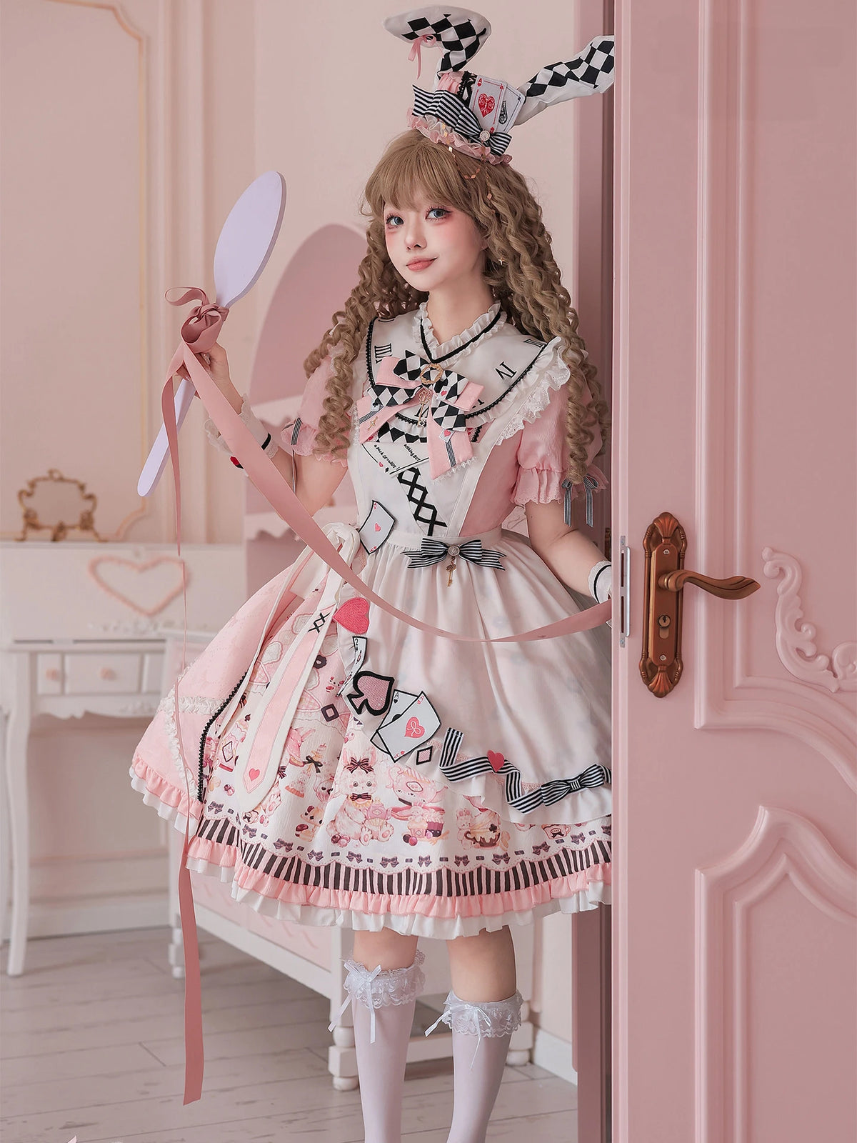 Alice Tea Party 2.0 Original Fairy Tale Style Lolita Pink OP Dress Set