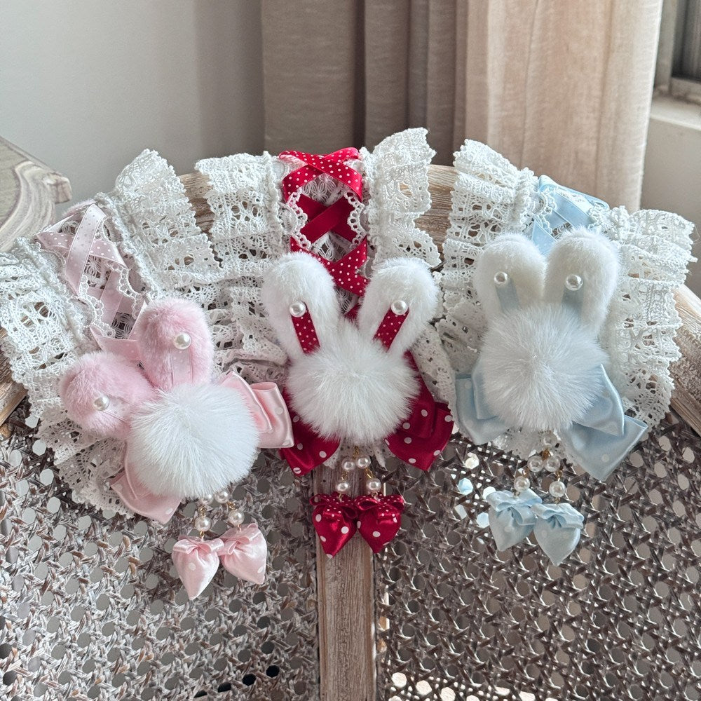 Lolita Kawaii Fluffy Bunny Headband LA1009