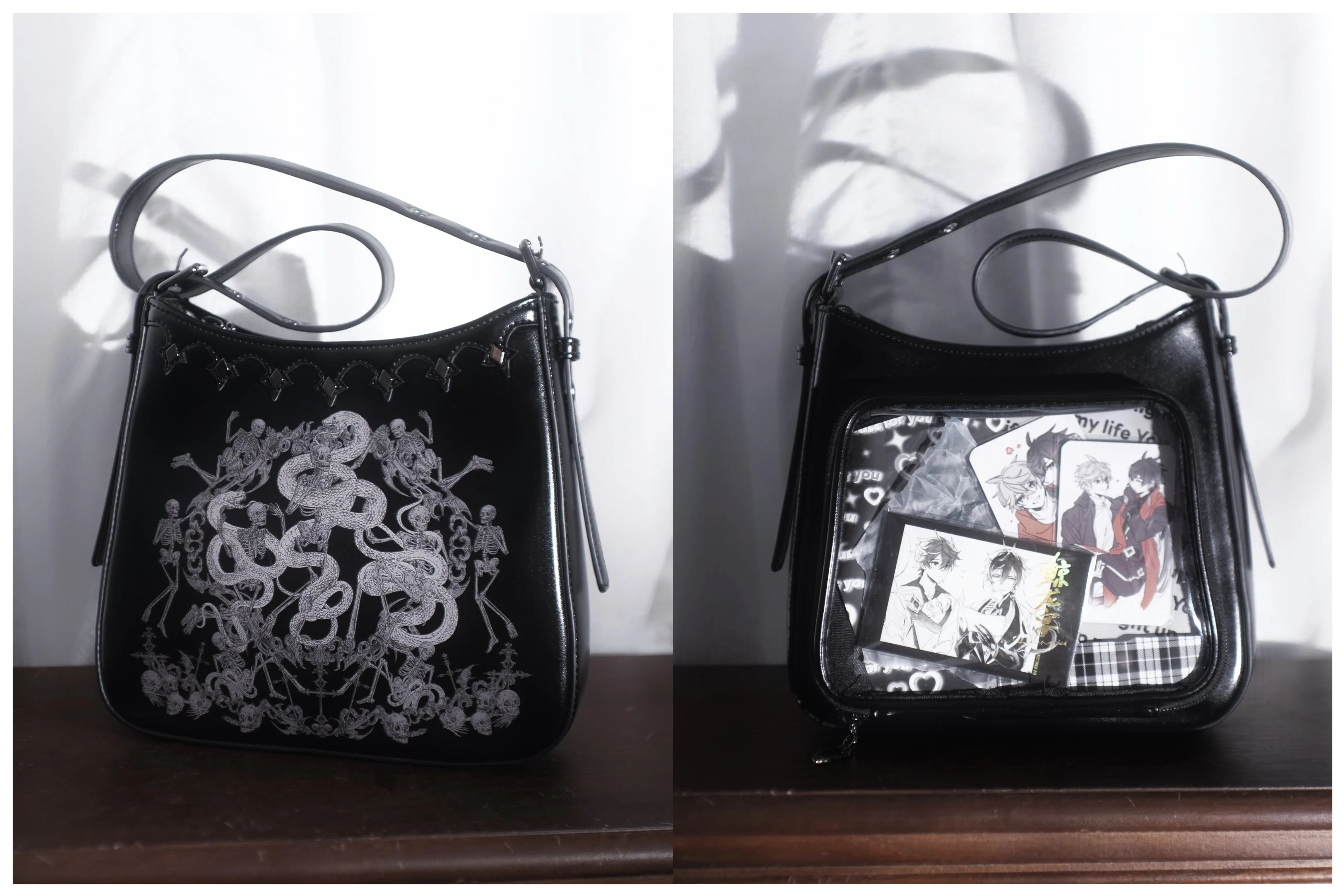 Snake Bone Hell Gothic Mini Ita Underarm Shoulder Bag