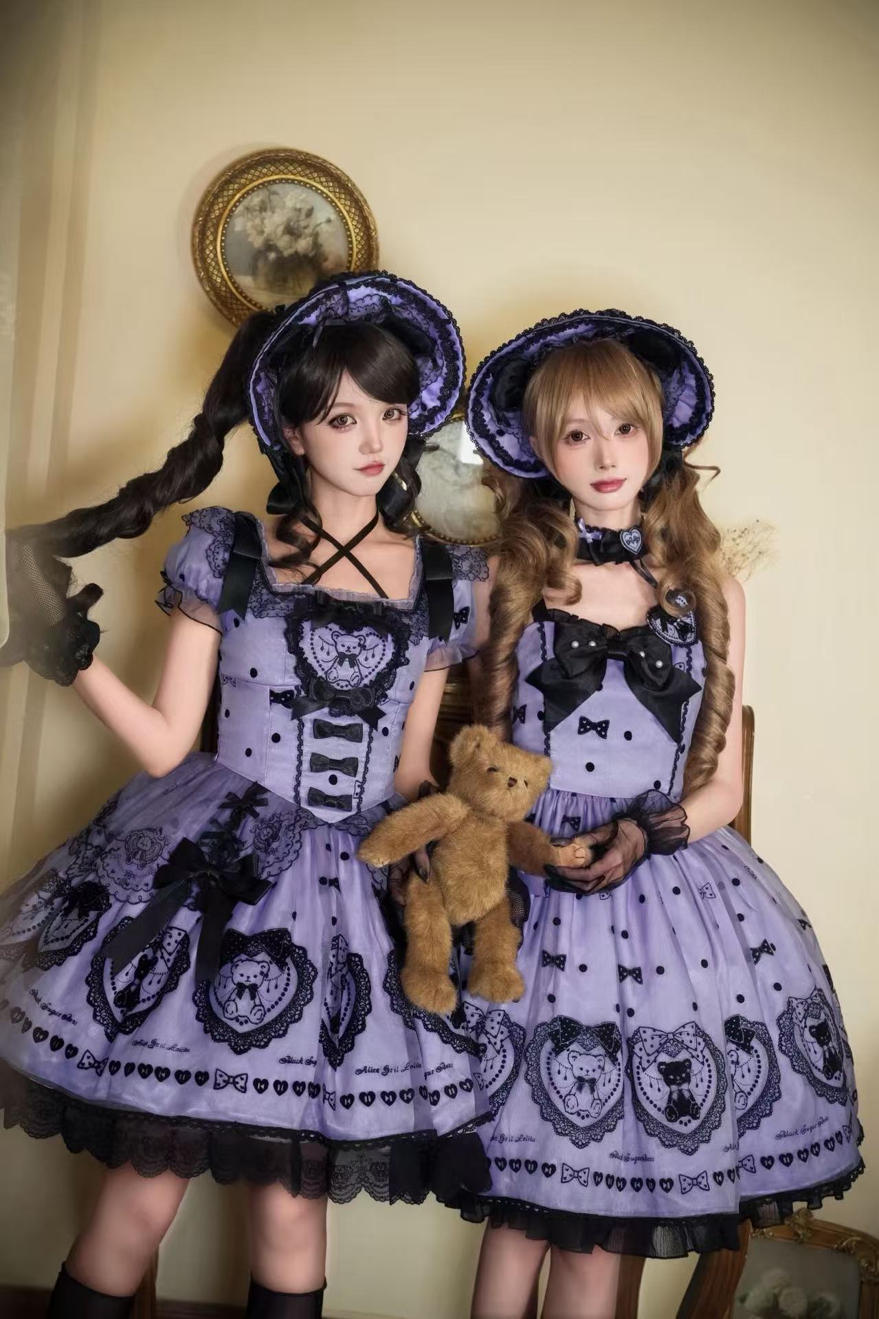 Black Sugar Bear Lolita Purple Dress