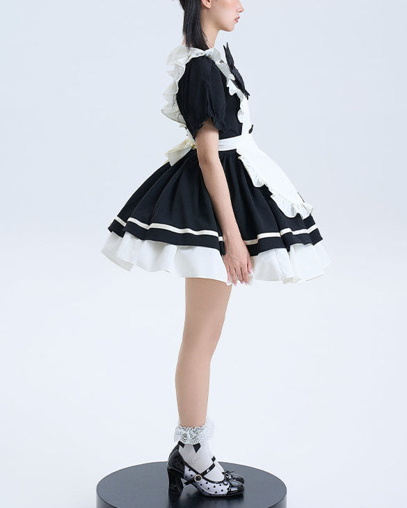 Lolita Kawaii Puppy Print OP Maid Dress LE1043