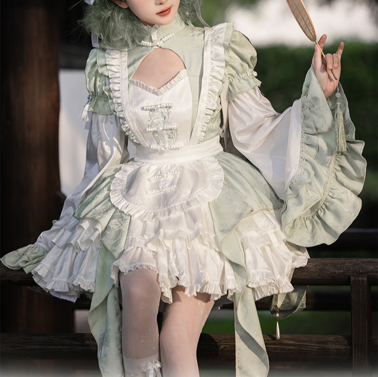 Lolita Kawaii Embroidered Lace JSK Set LS1012