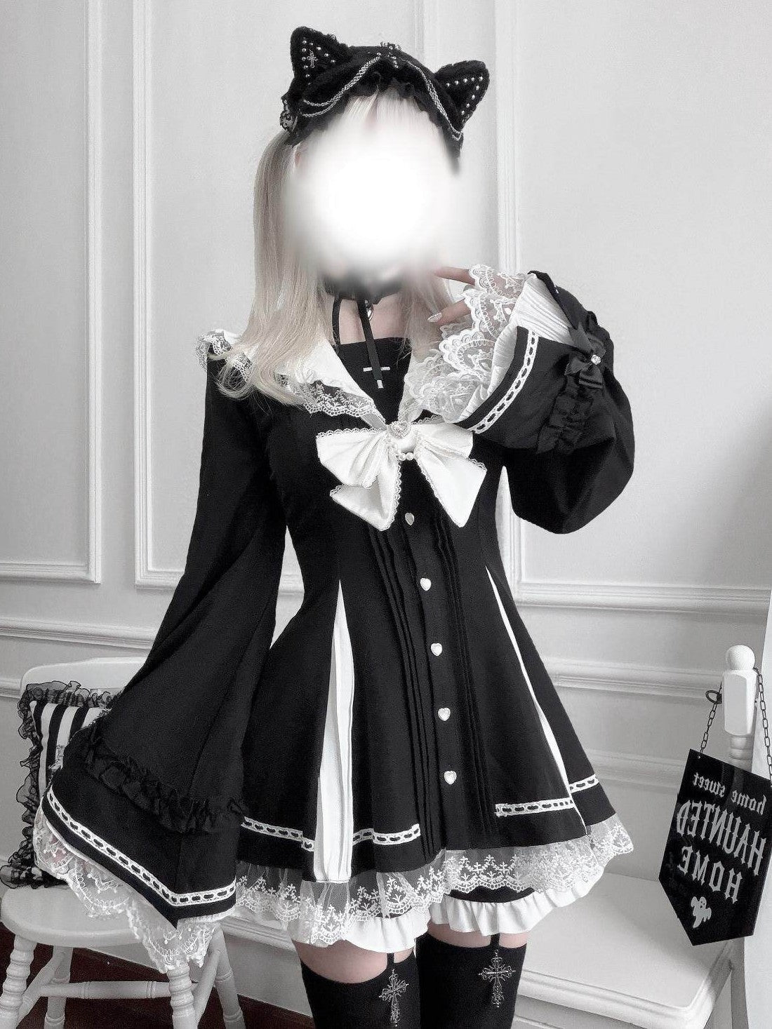 Night Prayer Hime Sleeve Lace Coordinate Outfit Set