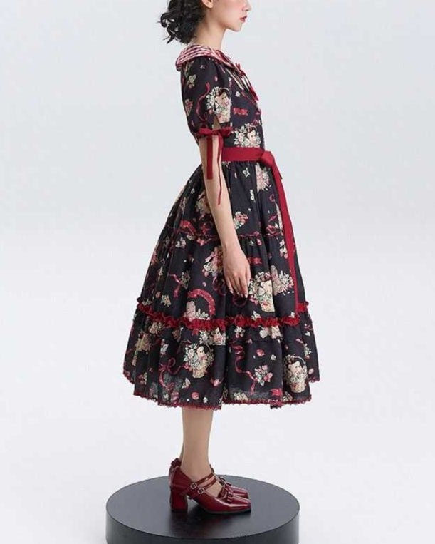 Lolita Sweet Strawberry Bear Cookie OP Dress LS1021