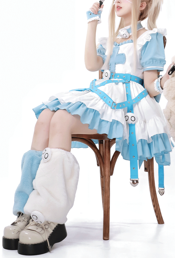 Lolita Y2K Infirmary Aesthetic Aqua OP Full Set LS1015